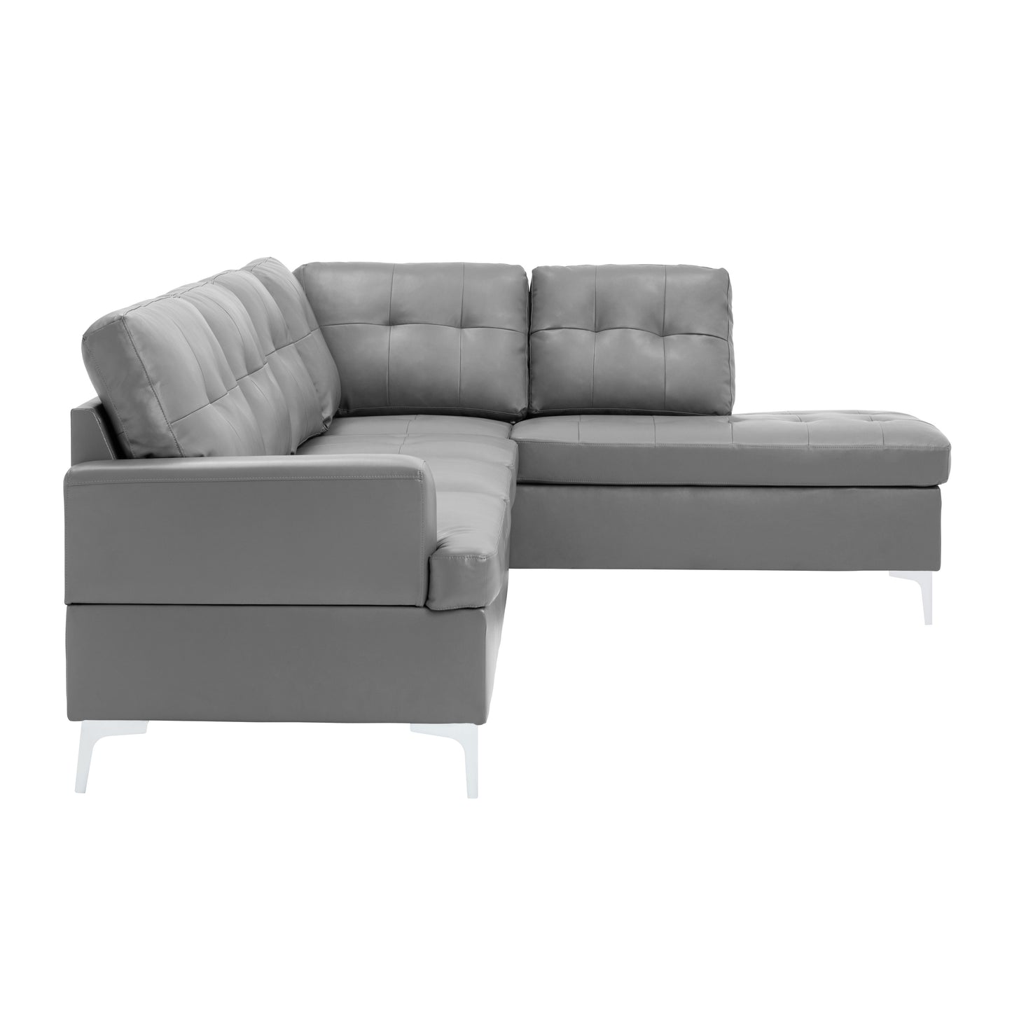 8378GRY*3 - (3)3-Piece Sectional with Right Chaise and Ottoman
