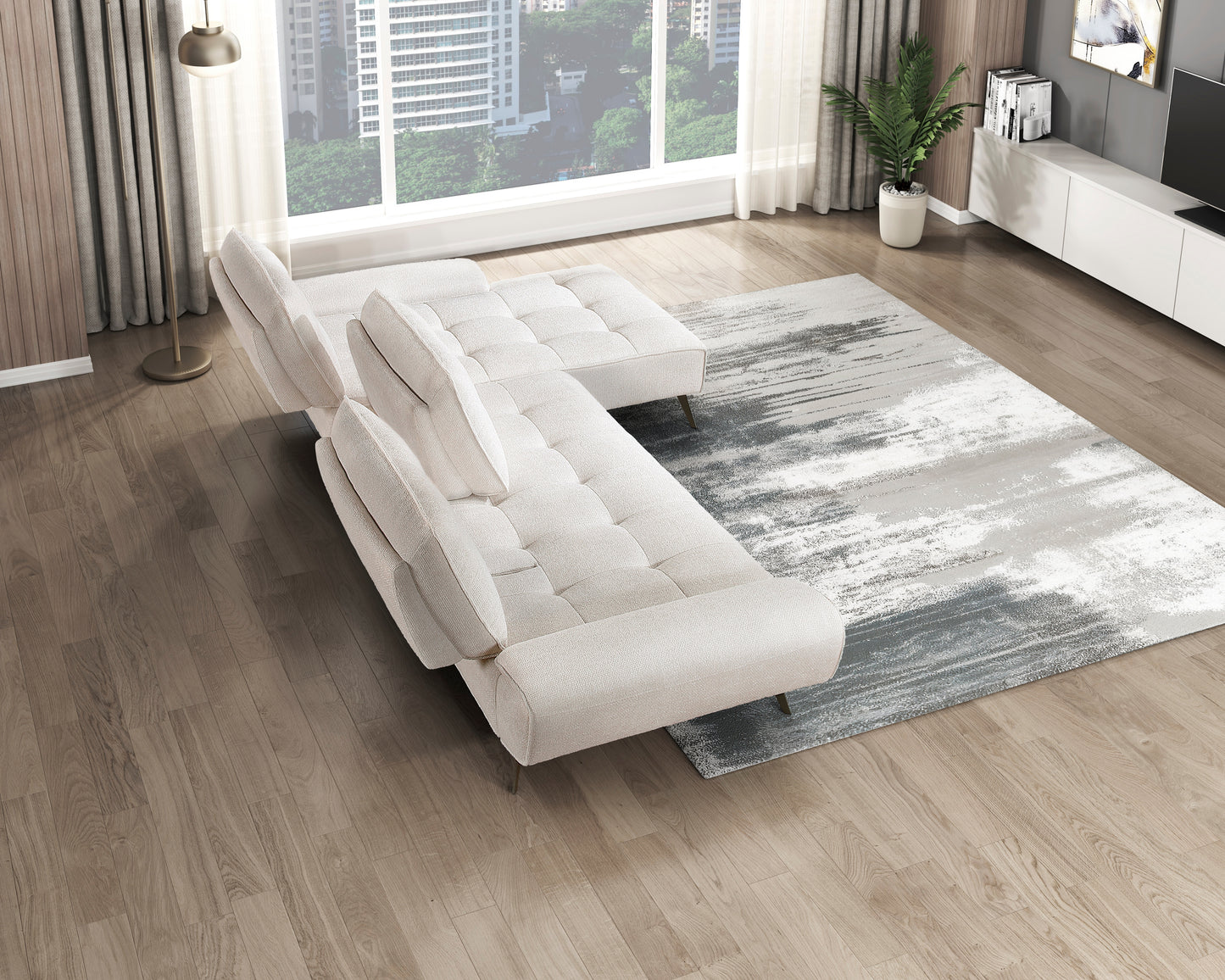 8400BEG*22LRC - (2)2-Piece Sectional with Right Chaise and Dual-position Backs for Adjustable Seat Depth