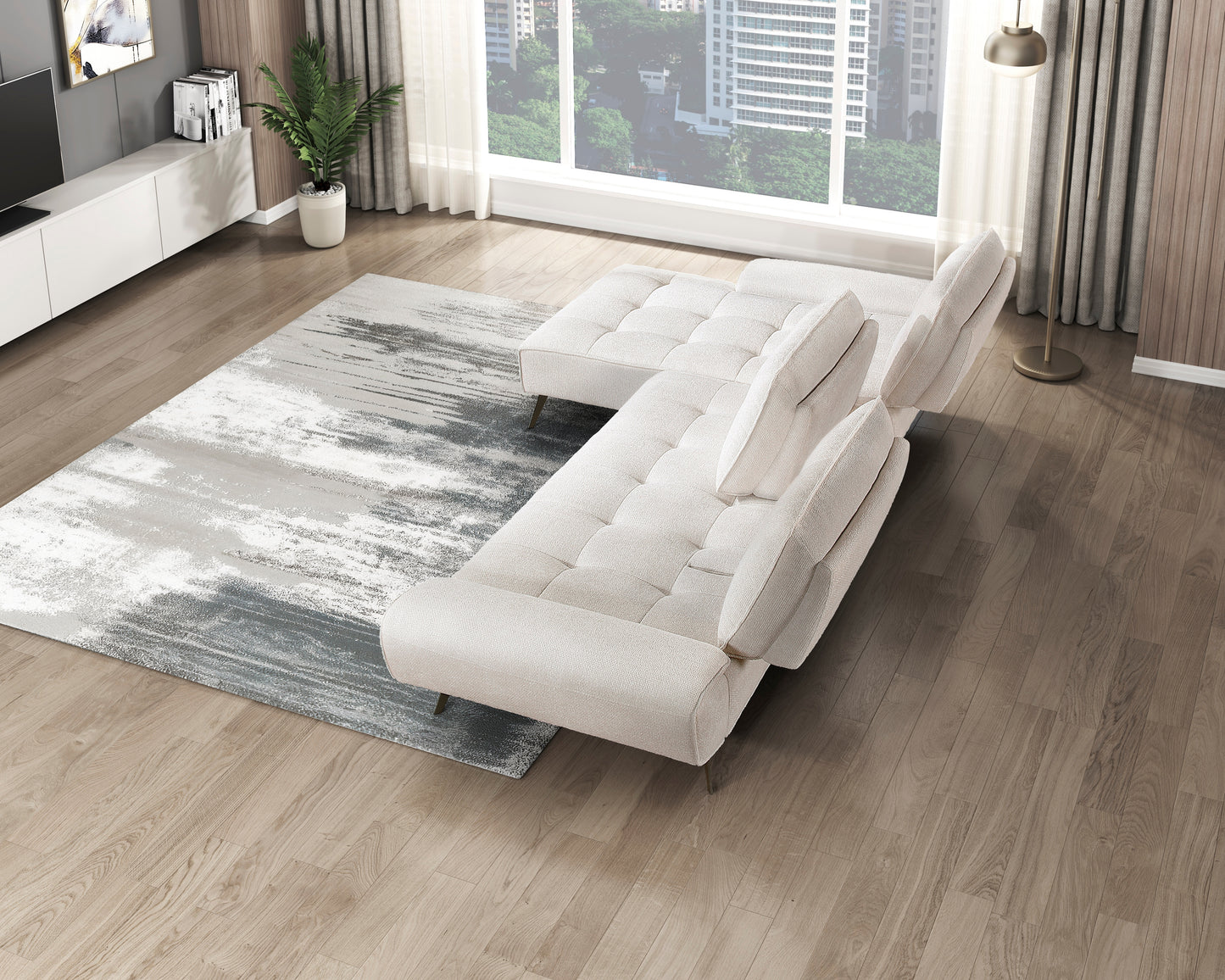 8400BEG*2LC2R - (2)2-Piece Sectional with Left Chaise and Dual-position Backs for Adjustable Seat Depth