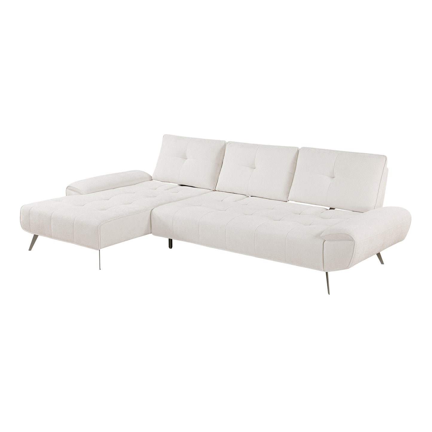 8400BEG*2LC2R - (2)2-Piece Sectional with Left Chaise and Dual-position Backs for Adjustable Seat Depth