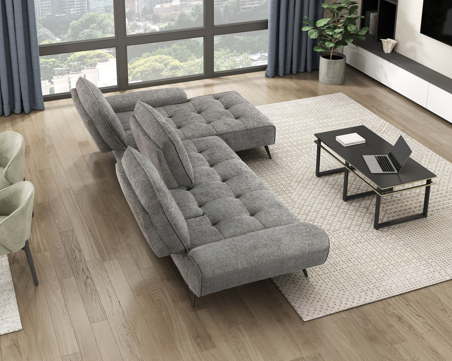 8400DVG*22LRC - (2)2-Piece Sectional with Right Chaise and Dual-position Backs for Adjustable Seat Depth