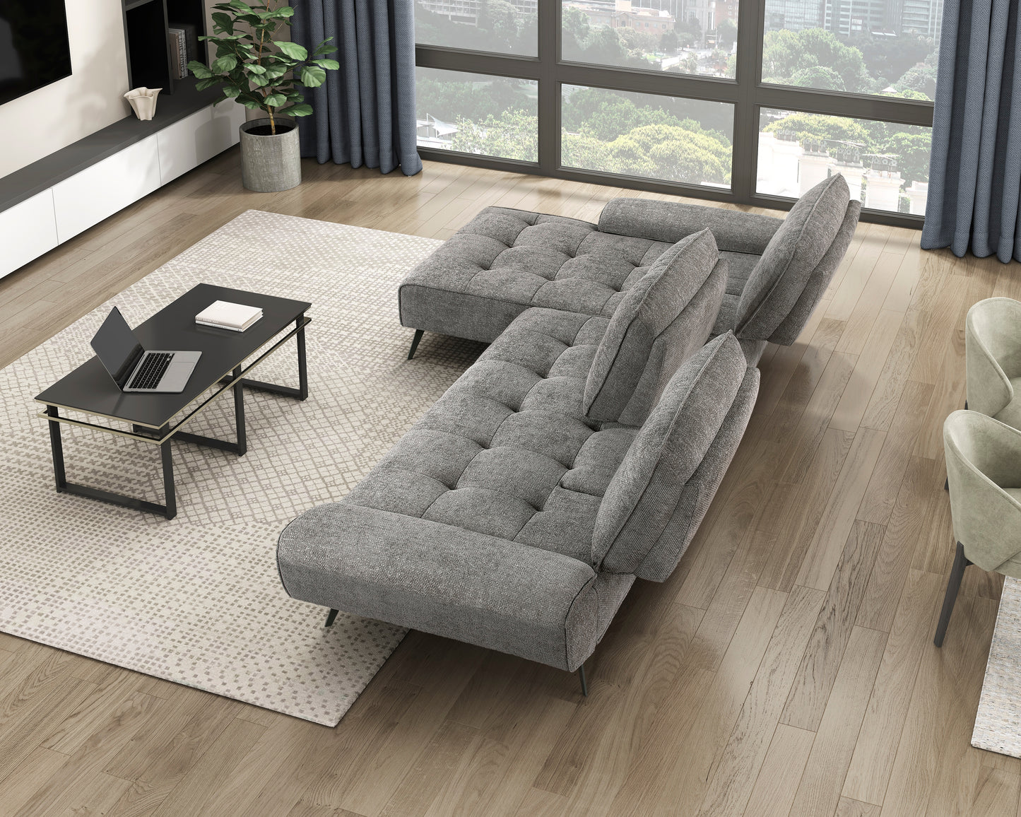 8400DVG*2LC2R - (2)2-Piece Sectional with Left Chaise and Dual-position Backs for Adjustable Seat Depth