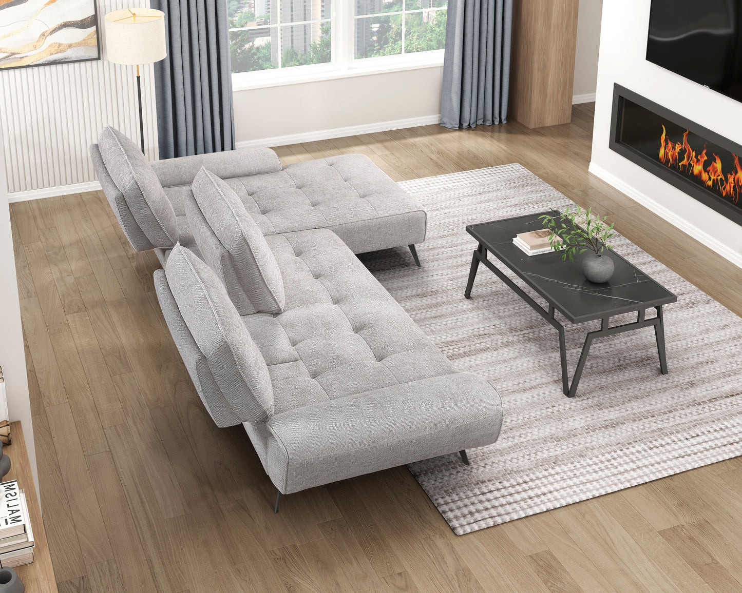 8400LTG*22LRC - (2)2-Piece Sectional with Right Chaise and Dual-position Backs for Adjustable Seat Depth