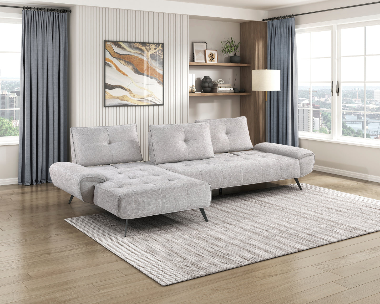 8400LTG*2LC2R - (2)2-Piece Sectional with Left Chaise and Dual-position Backs for Adjustable Seat Depth