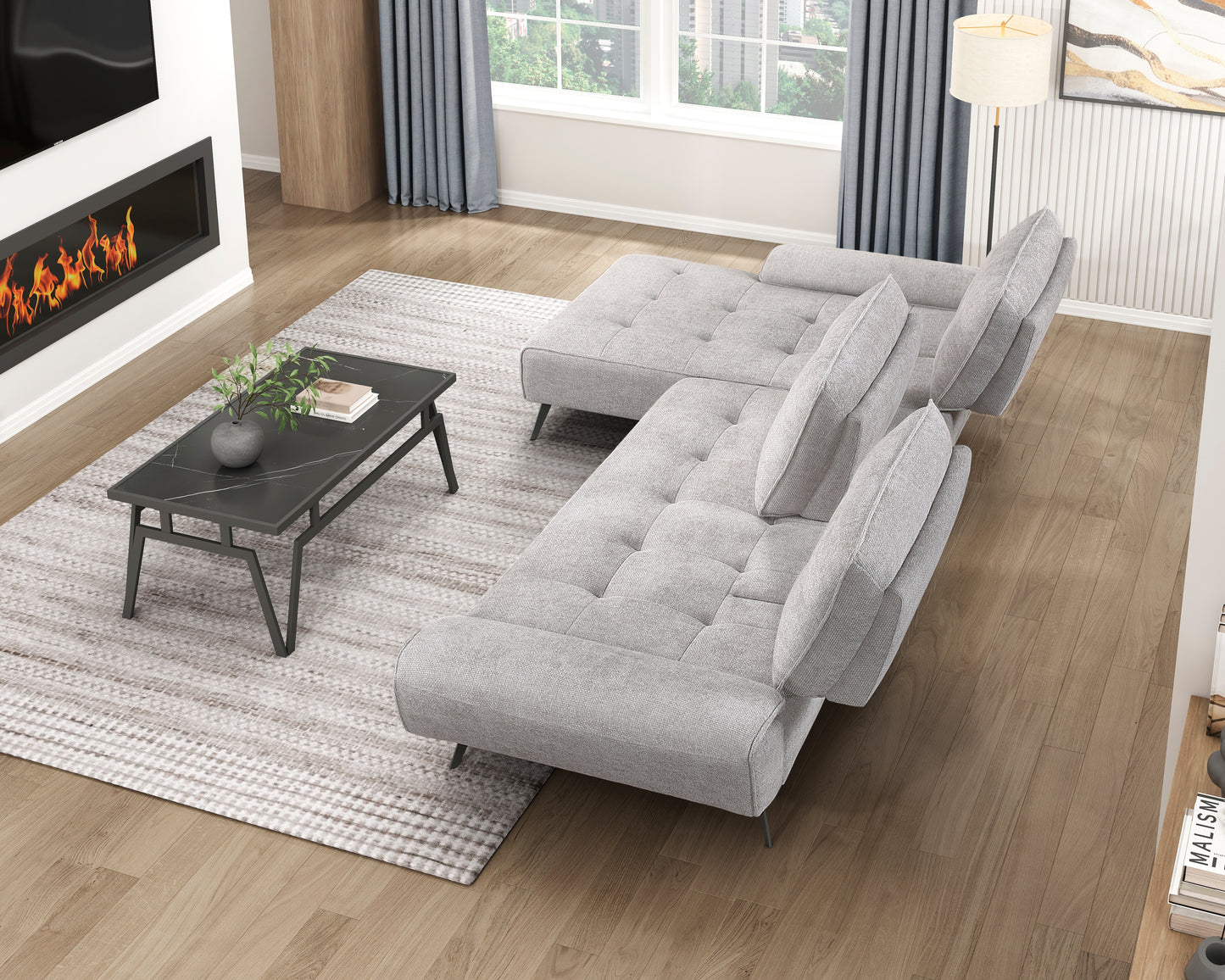 8400LTG*2LC2R - (2)2-Piece Sectional with Left Chaise and Dual-position Backs for Adjustable Seat Depth