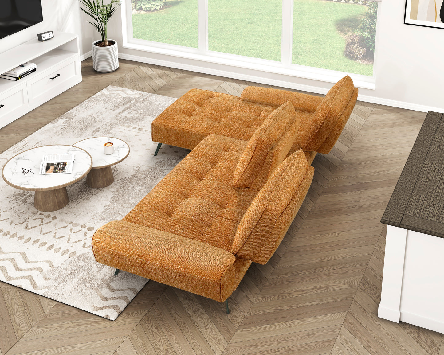 8400RNG*2LC2R - (2)2-Piece Sectional with Left Chaise and Dual-position Backs for Adjustable Seat Depth
