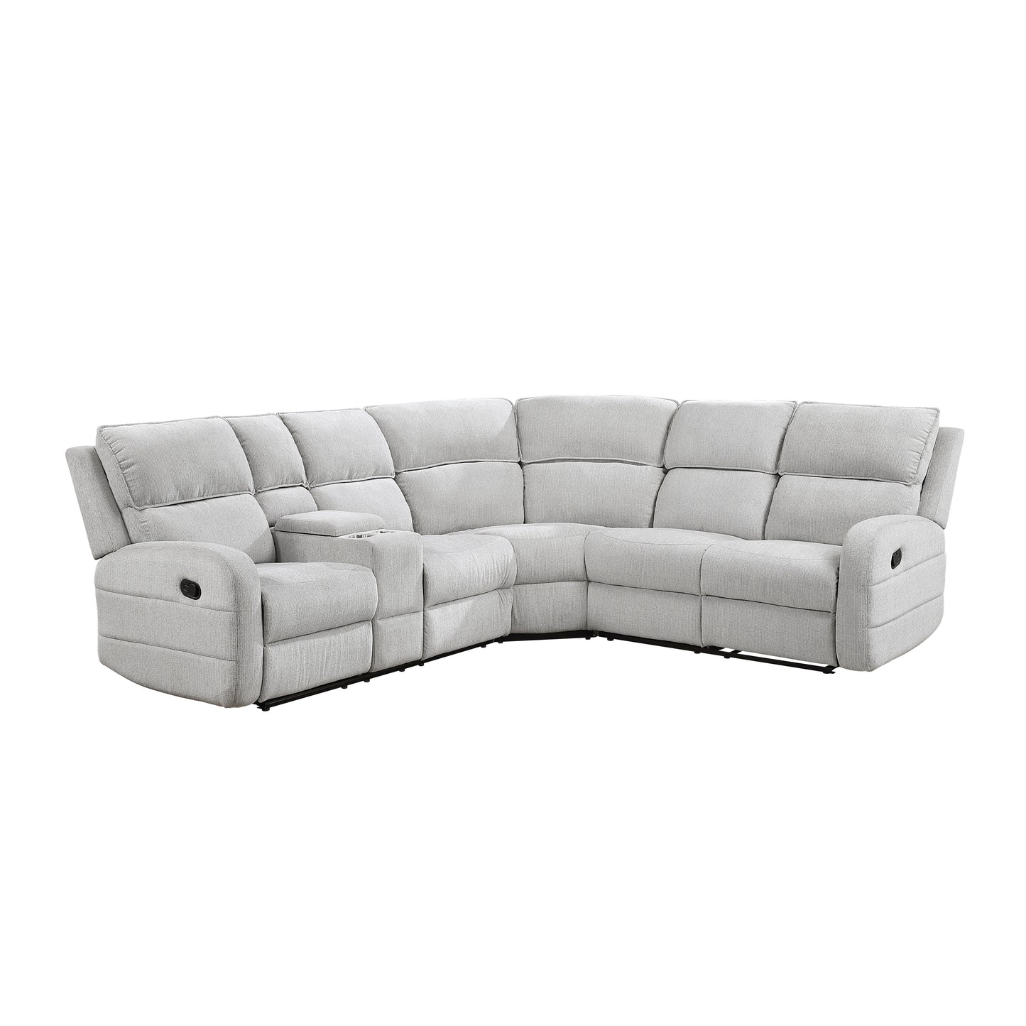 8406GY*SC - (3)3-Piece Reclining Sectional with Left Console
