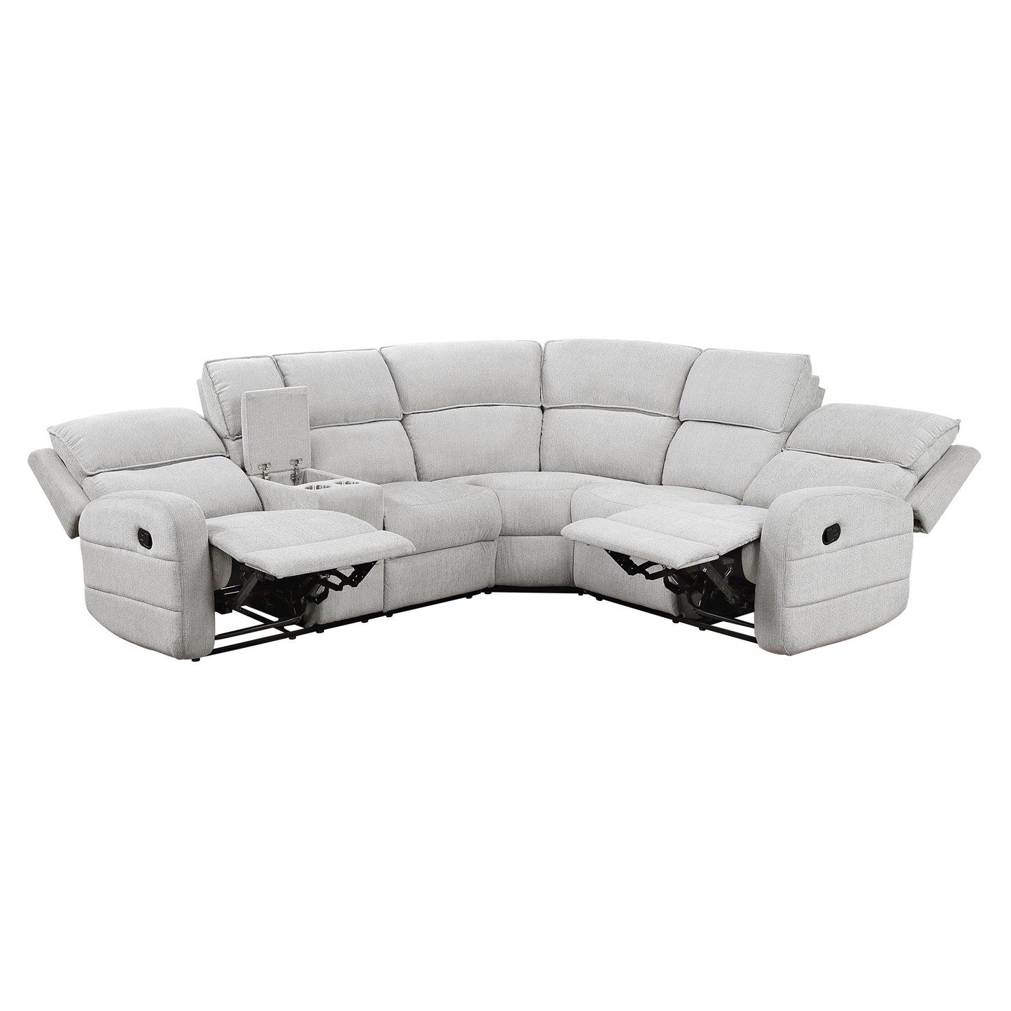8406GY*SC - (3)3-Piece Reclining Sectional with Left Console