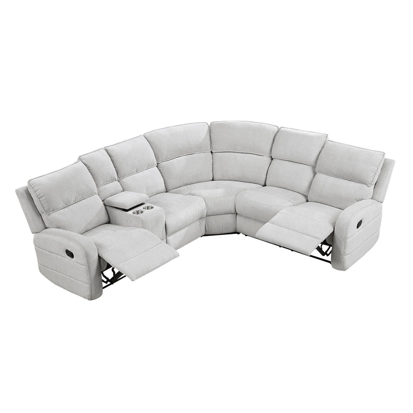 8406GY*SC - (3)3-Piece Reclining Sectional with Left Console