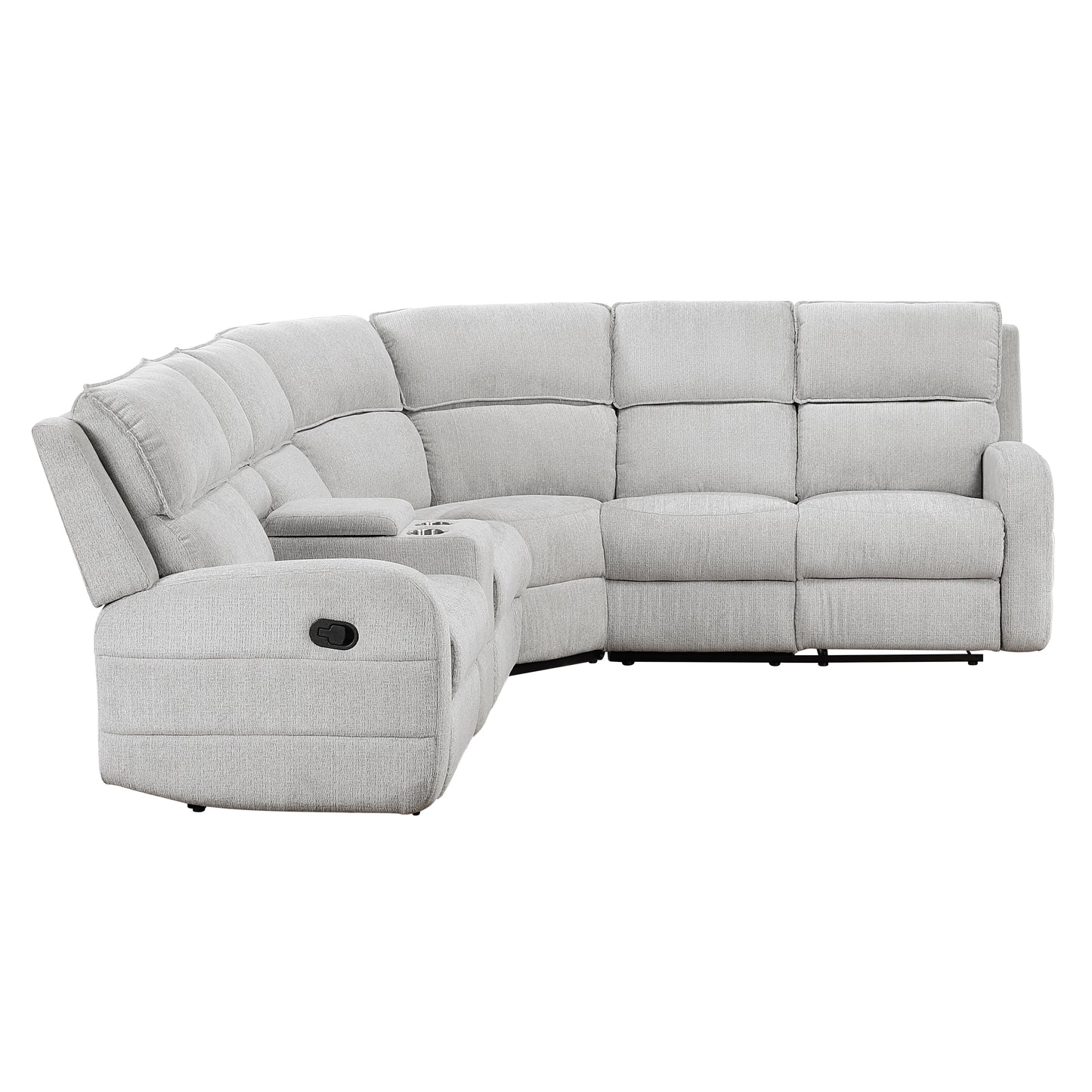 8406GY*SC - (3)3-Piece Reclining Sectional with Left Console