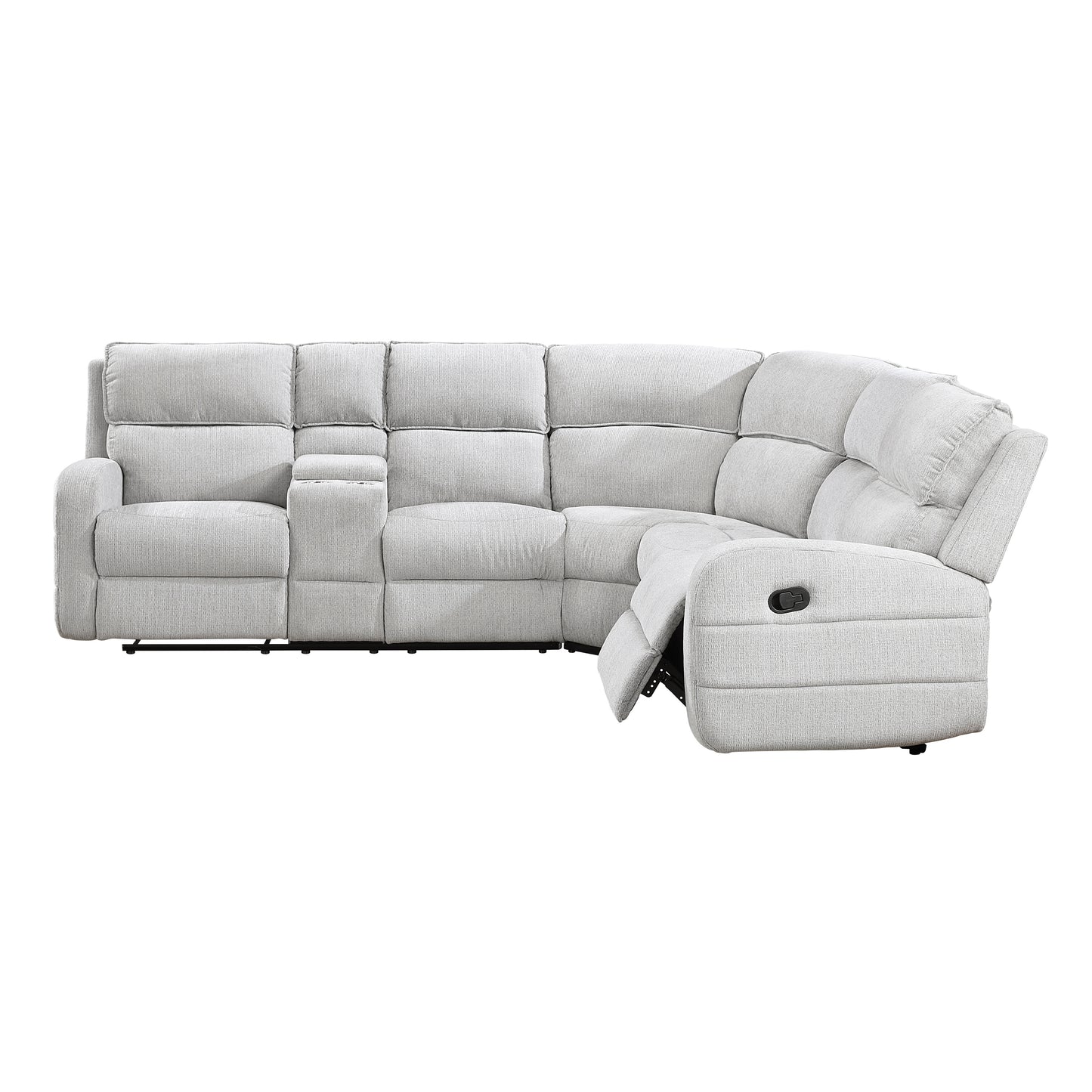 8406GY*SC - (3)3-Piece Reclining Sectional with Left Console