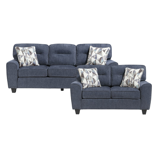 8416BU*2 - 2pc Set: Sofa, Love
