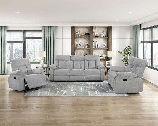 8440GRY-3 - Double Reclining Sofa
