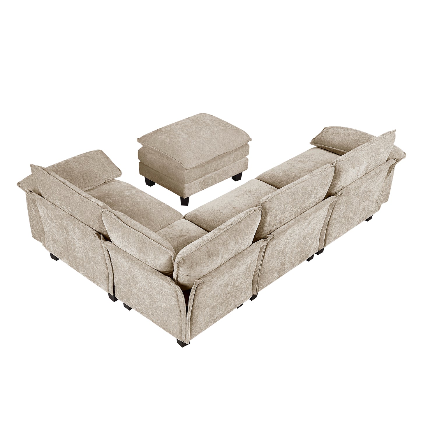 8450PWT*53ACCR - (6)5-Piece Modular Sectional with Ottoman