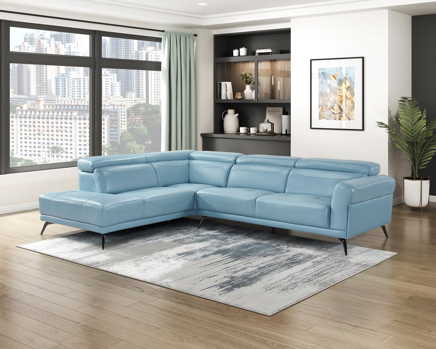 8456BUE*2LC2R - (2)2-Piece Sectional with Left Side Chaise