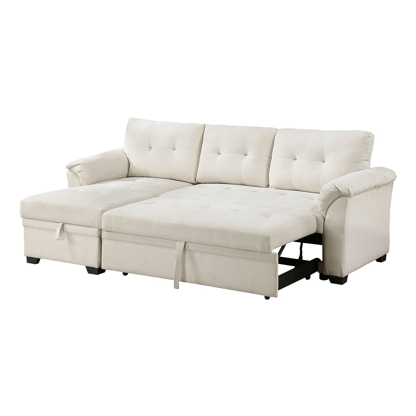 8477BEG*SC - (3)2-Piece Reversible Sectional with Reversible Chaise, Hidden Storage and Pull-out Bed