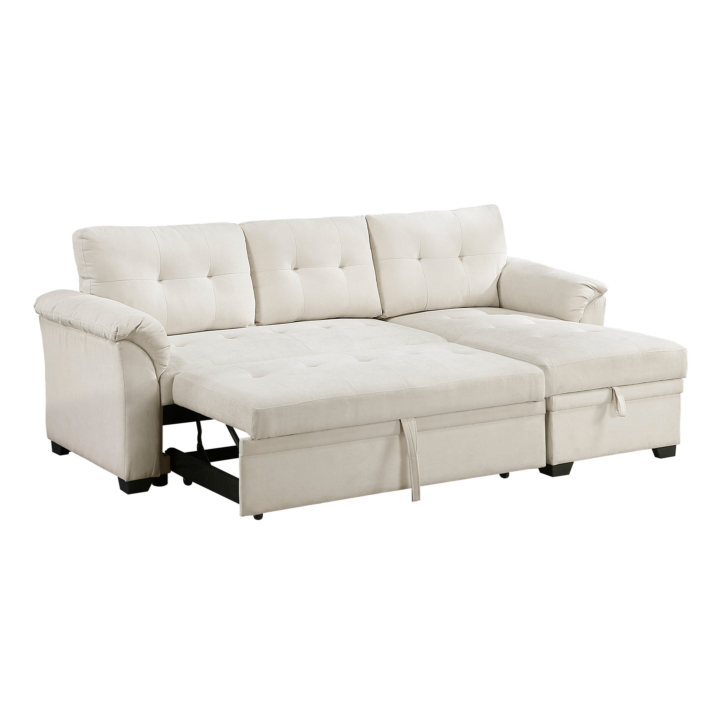 8477BEG*SC - (3)2-Piece Reversible Sectional with Reversible Chaise, Hidden Storage and Pull-out Bed