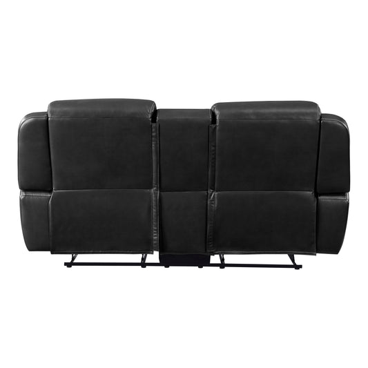 8516BK-2 - Double Reclining Love Seat with Center Console, Receptacles and USB Ports