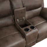 8517BRW*2 - 2pc Set: Sofa, Love