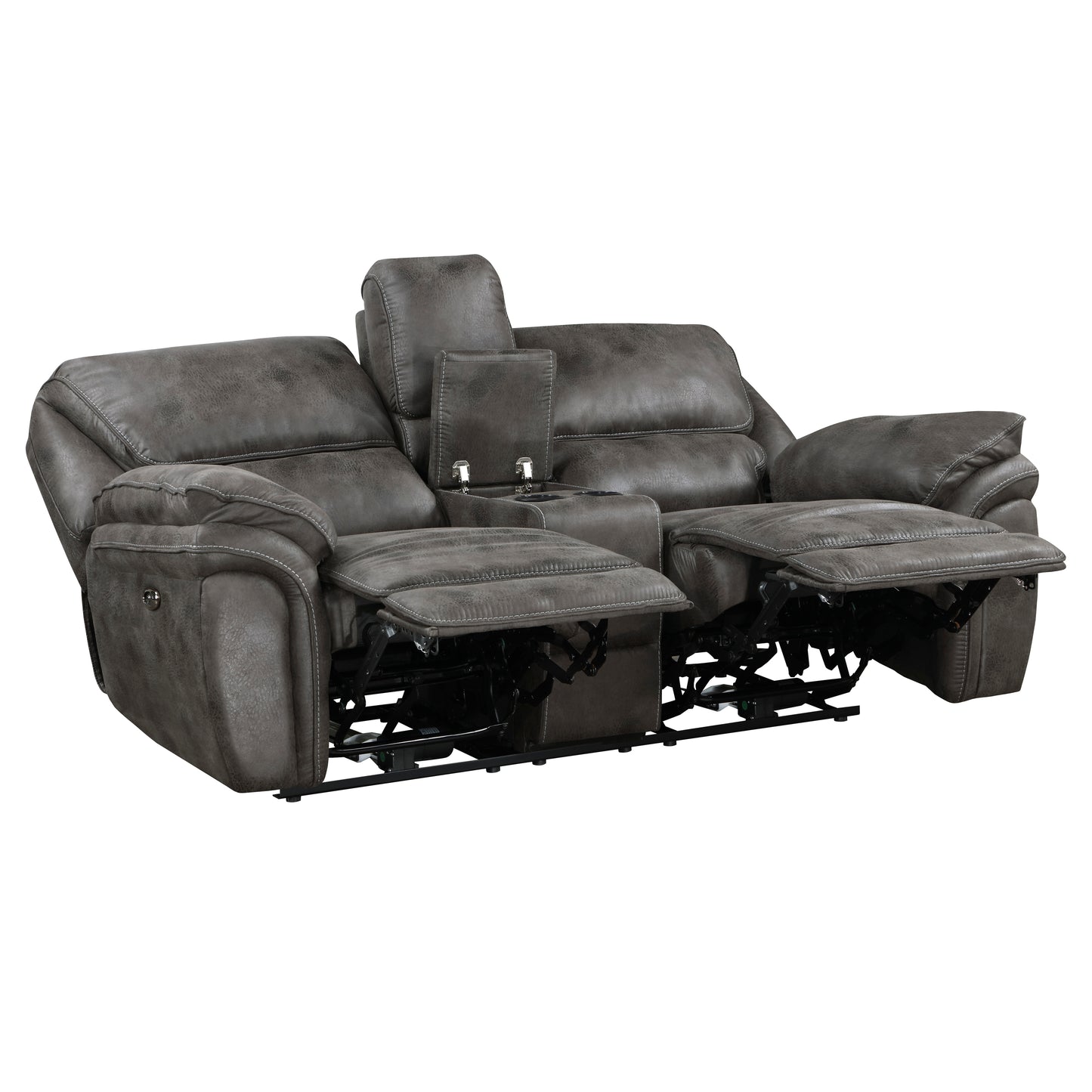 8517GRY*2PW - 2pc Set: Sofa, Love (Power)