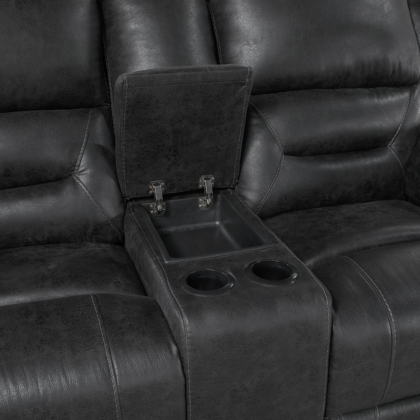 8538BK-2 - Double Reclining Love Seat with Center Console