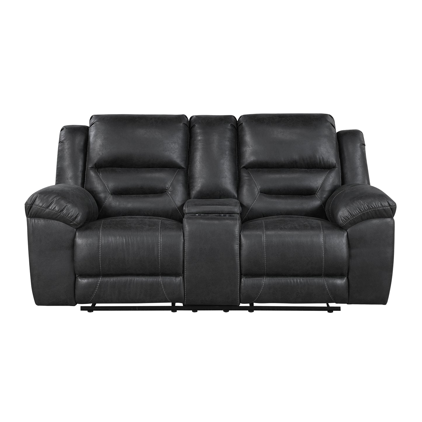 8538BK-2 - Double Reclining Love Seat with Center Console