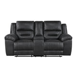 8538BK-2 - Double Reclining Love Seat with Center Console