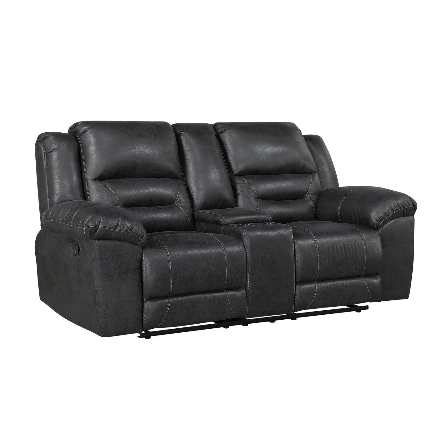 8538BK-2 - Double Reclining Love Seat with Center Console