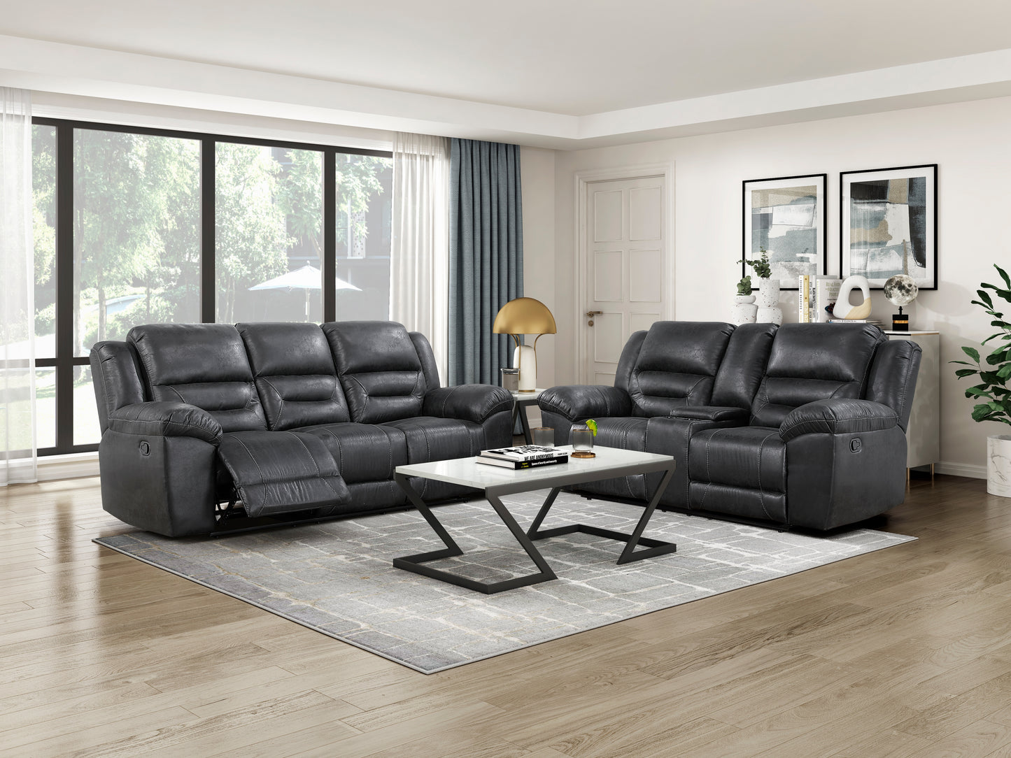 8538BK-3 - Double Reclining Sofa