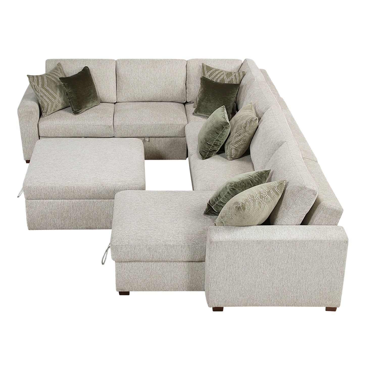 8548*6VC2ACR2ACLAOT - (6)5-Piece Sectional with Reversible Chaise, Pull-out Bed and Ottoman