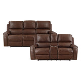 8549BRW*2 - 2pc Set: Sofa, Love