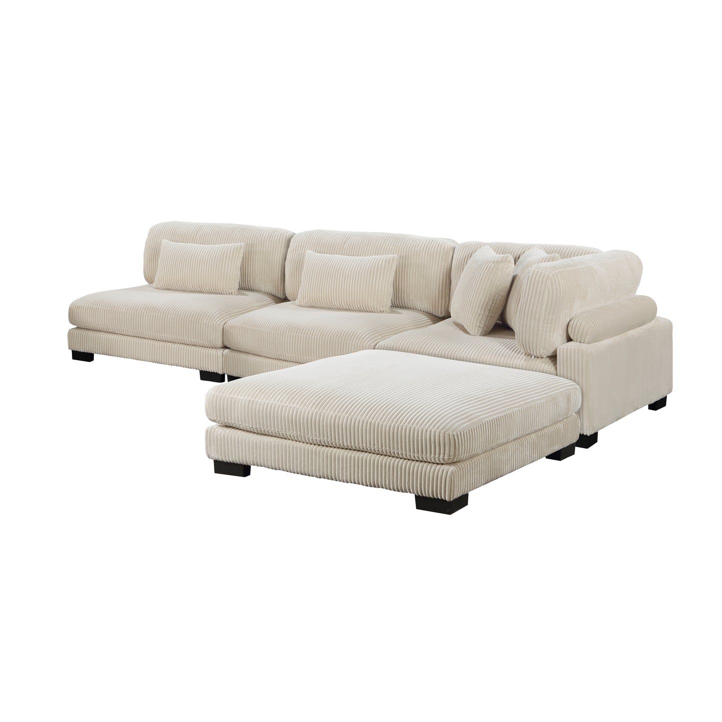 8555BE*2AC1CROT - (4)4-Piece Modular Sectional with Ottoman