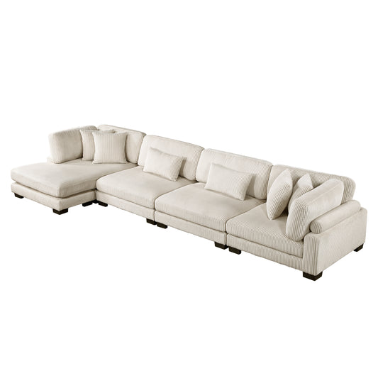 8555BE*CR2ACVC - (4)4-Piece Modular Sectional with Reversible Chaise