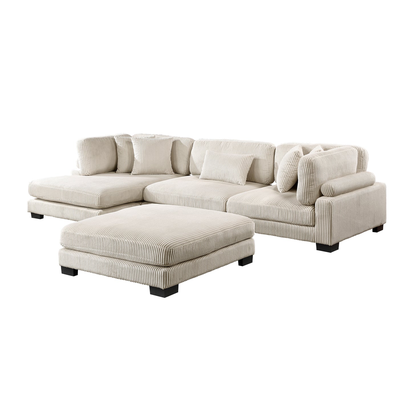8555BE*CRACVCOT - (4)4-Piece Modular Sectional with Reversible Chaise and Ottoman