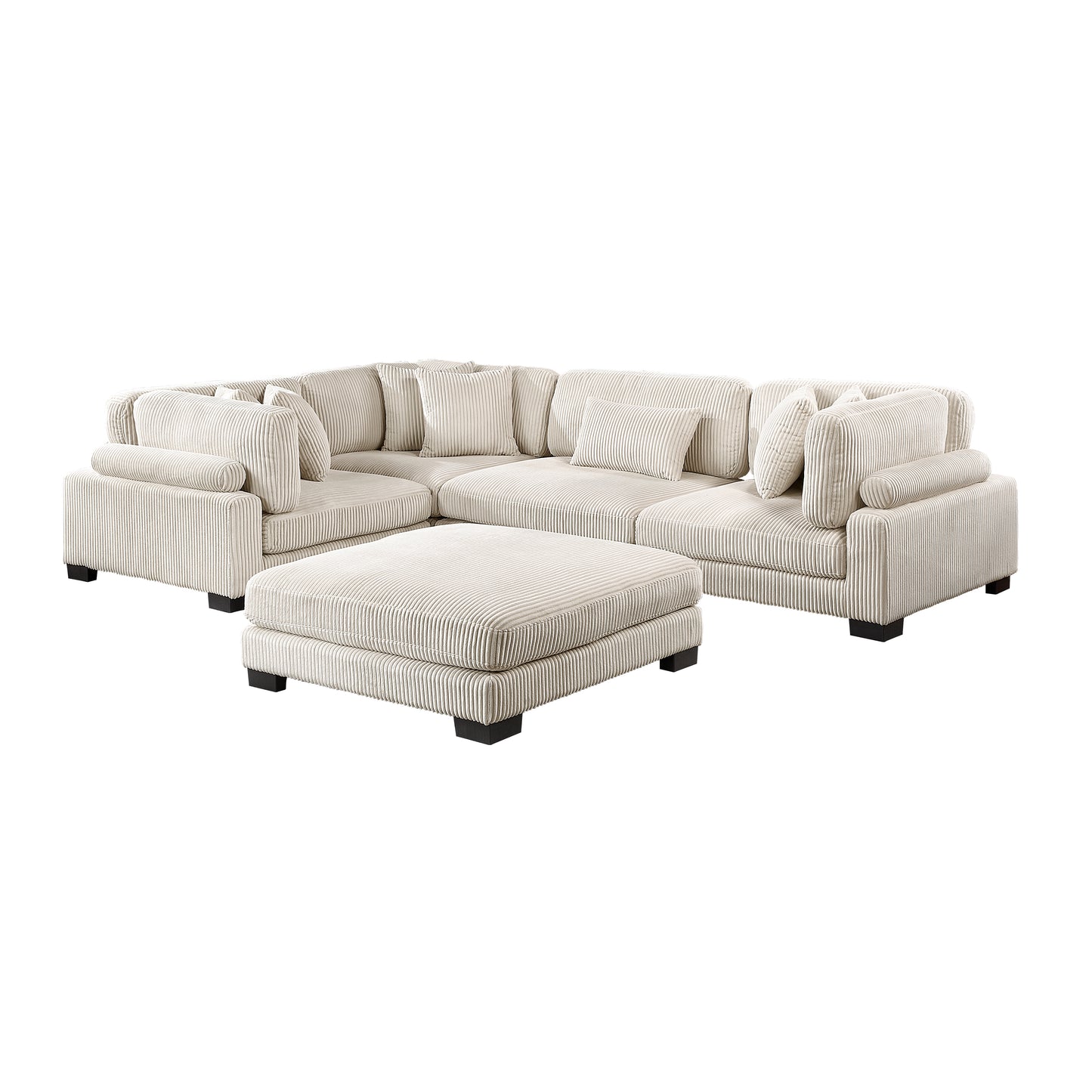 8555BE*3CRACOT - (5)5-Piece Modular Sectional with Ottoman