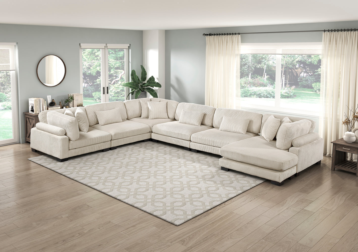 8555BE*2CR3ACVC - (6)6-Piece Modular Sectional with Reversible Chaise