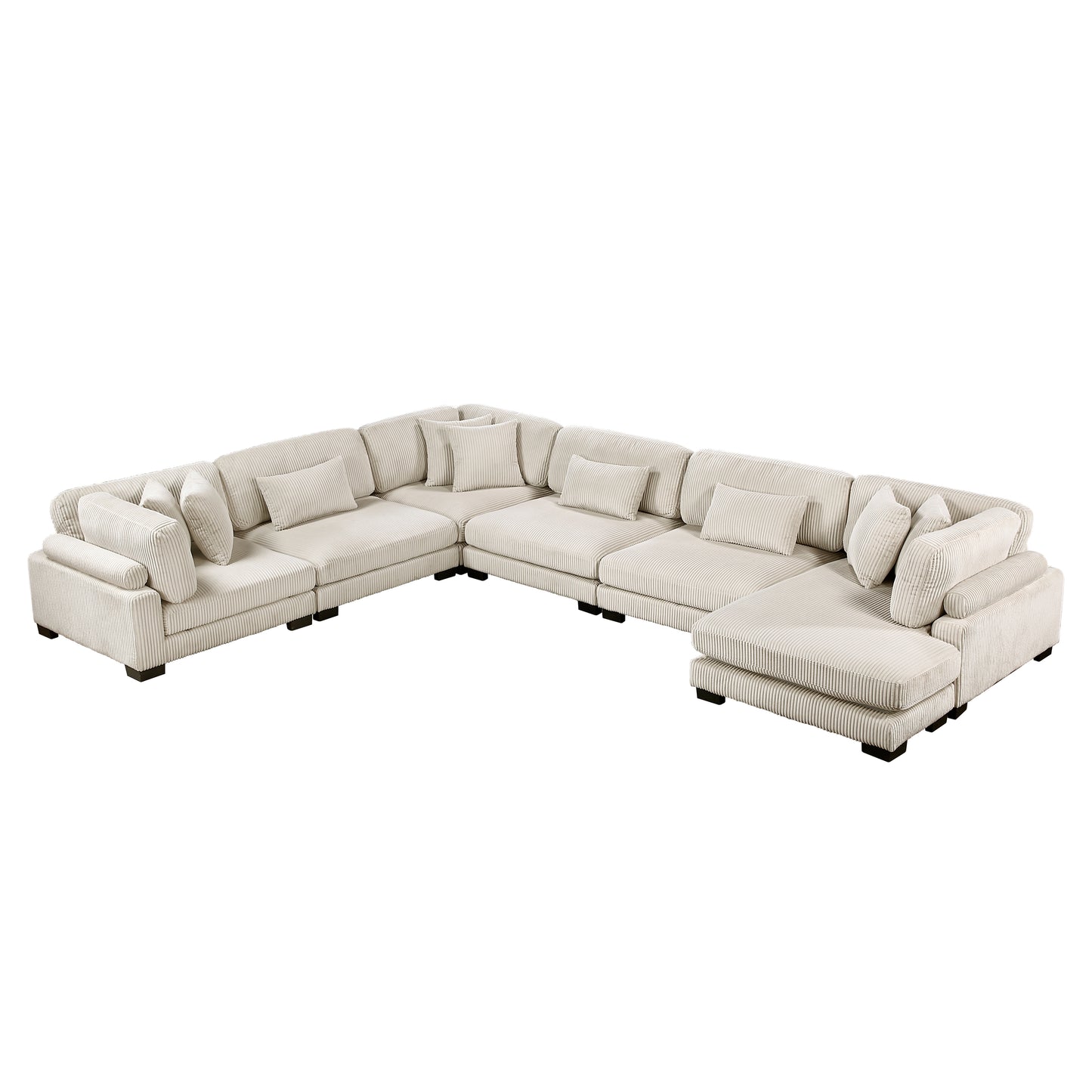 8555BE*2CR3ACVC - (6)6-Piece Modular Sectional with Reversible Chaise