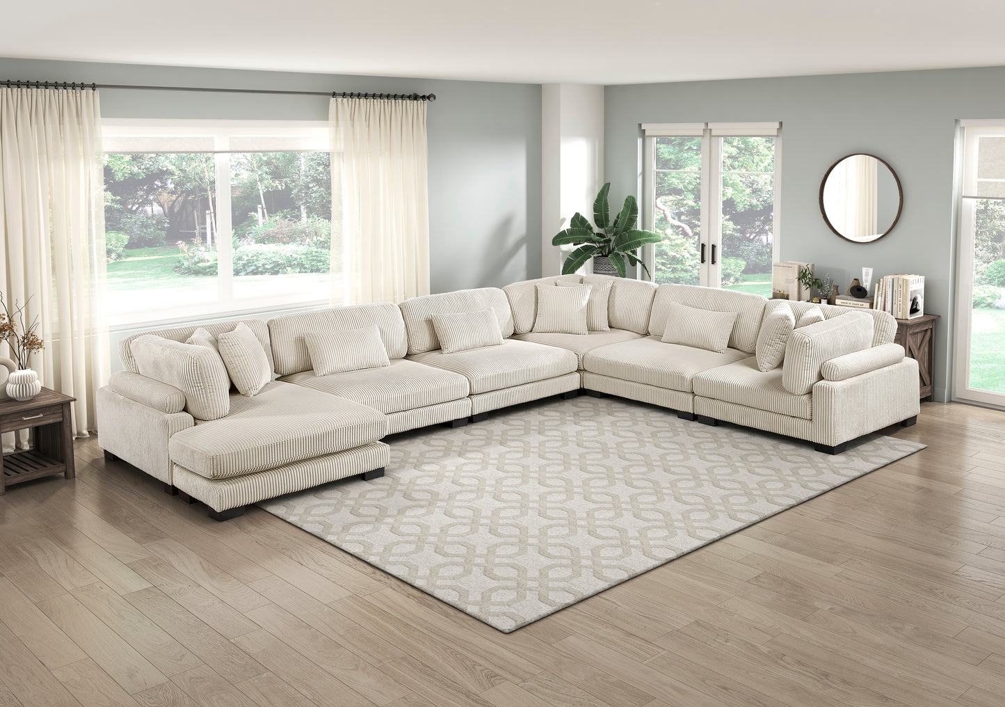 8555BE*2CR3ACVC - (6)6-Piece Modular Sectional with Reversible Chaise