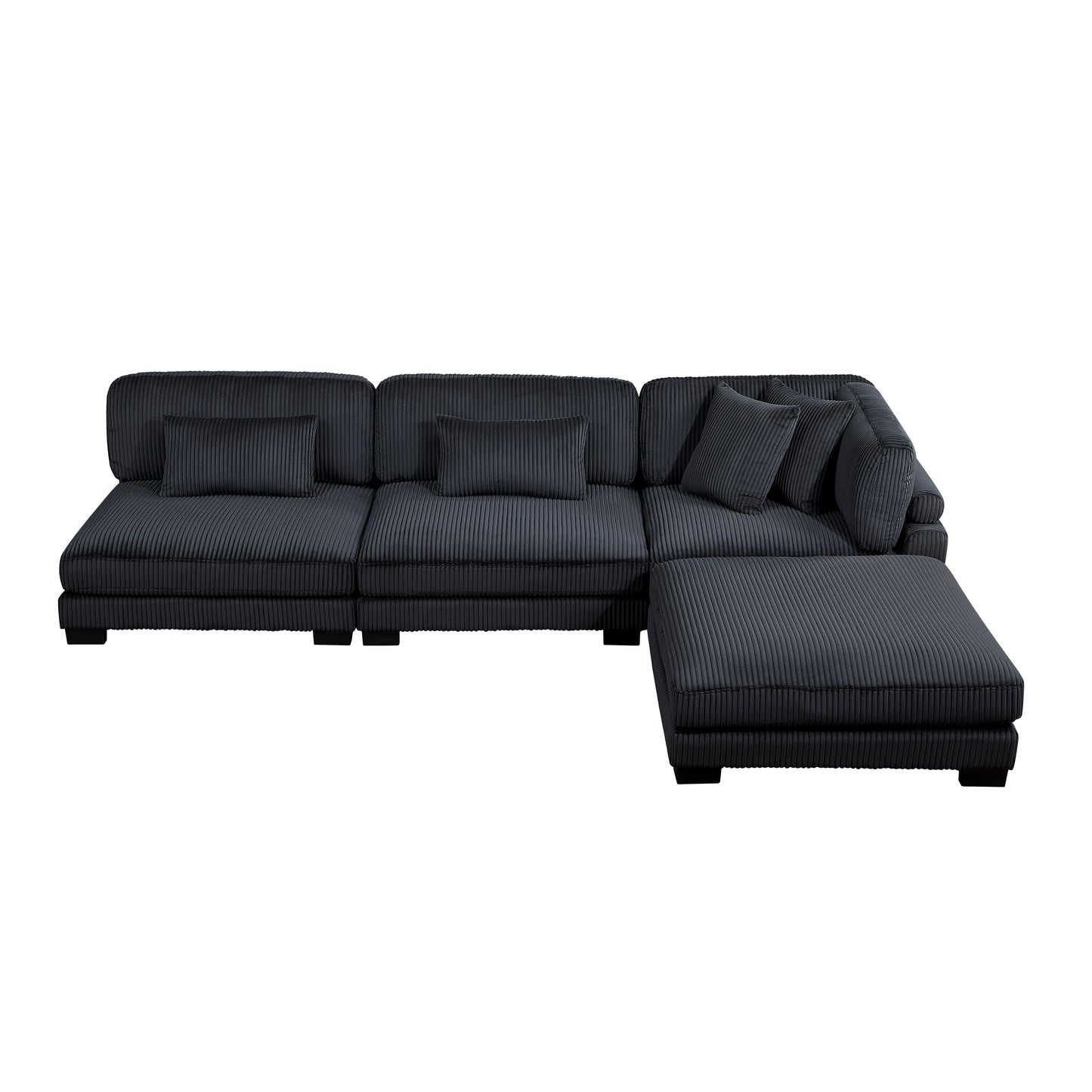 8555BK*2AC1CROT - (4)4-Piece Modular Sectional with Ottoman