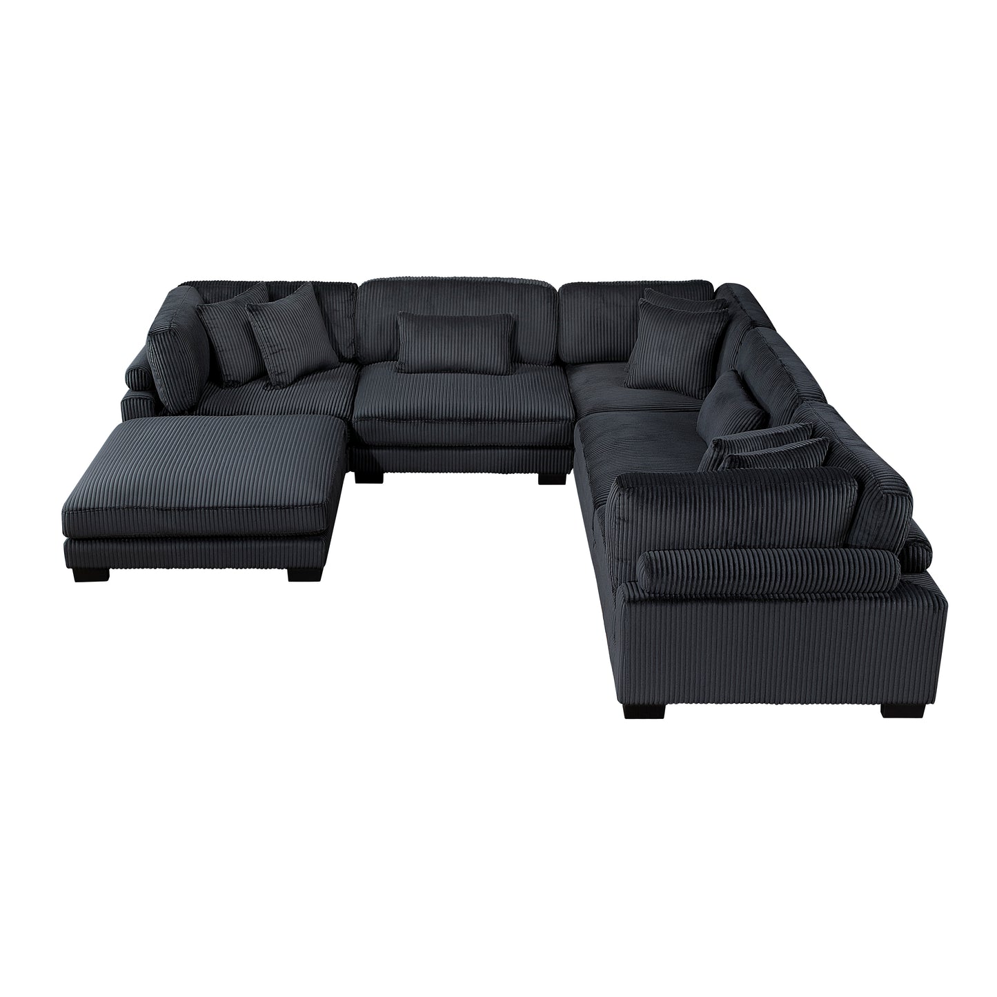 8555BK*3CR2ACOT - (6)6-Piece Modular Sectional with Ottoman