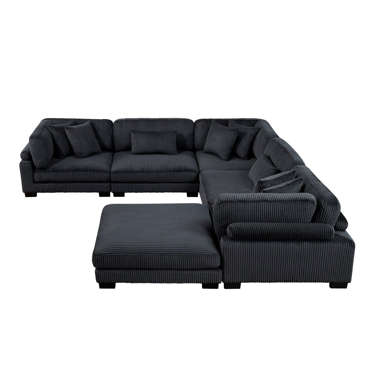 8555BK*3CR2ACOT - (6)6-Piece Modular Sectional with Ottoman