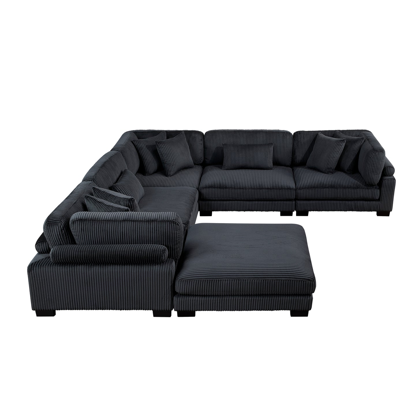 8555BK*3CR2ACOT - (6)6-Piece Modular Sectional with Ottoman