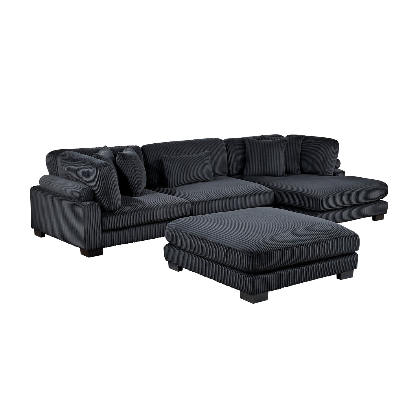8555BK*CRACVCOT - (4)4-Piece Modular Sectional with Reversible Chaise and Ottoman