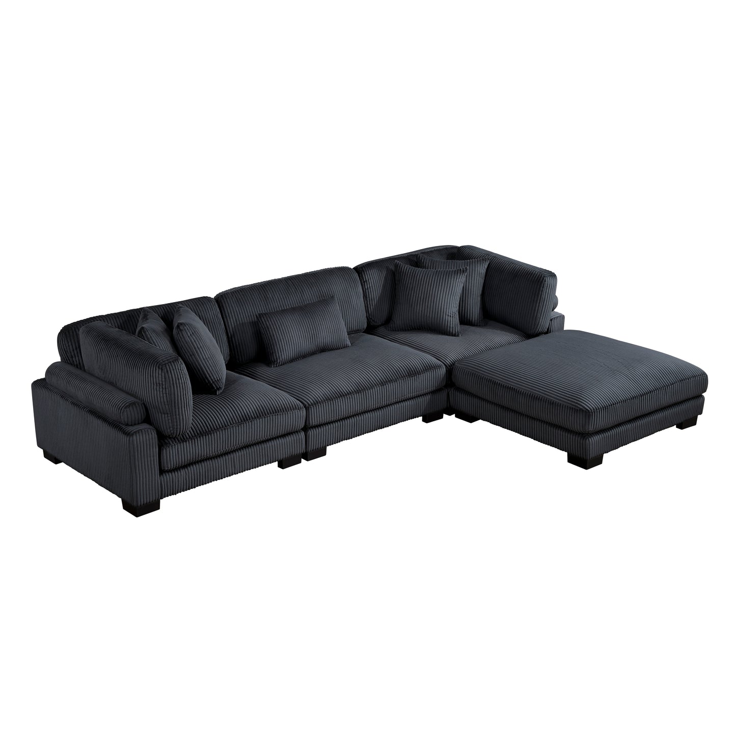 8555BK*4OT - (4)4-Piece Modular Sectional with Ottoman