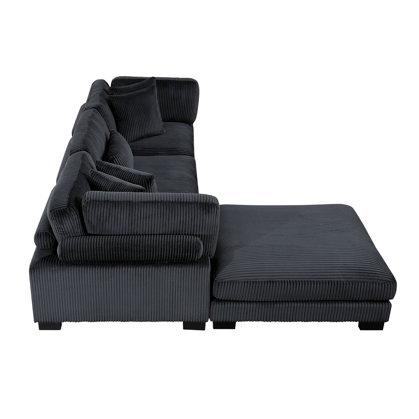 8555BK*4OT - (4)4-Piece Modular Sectional with Ottoman