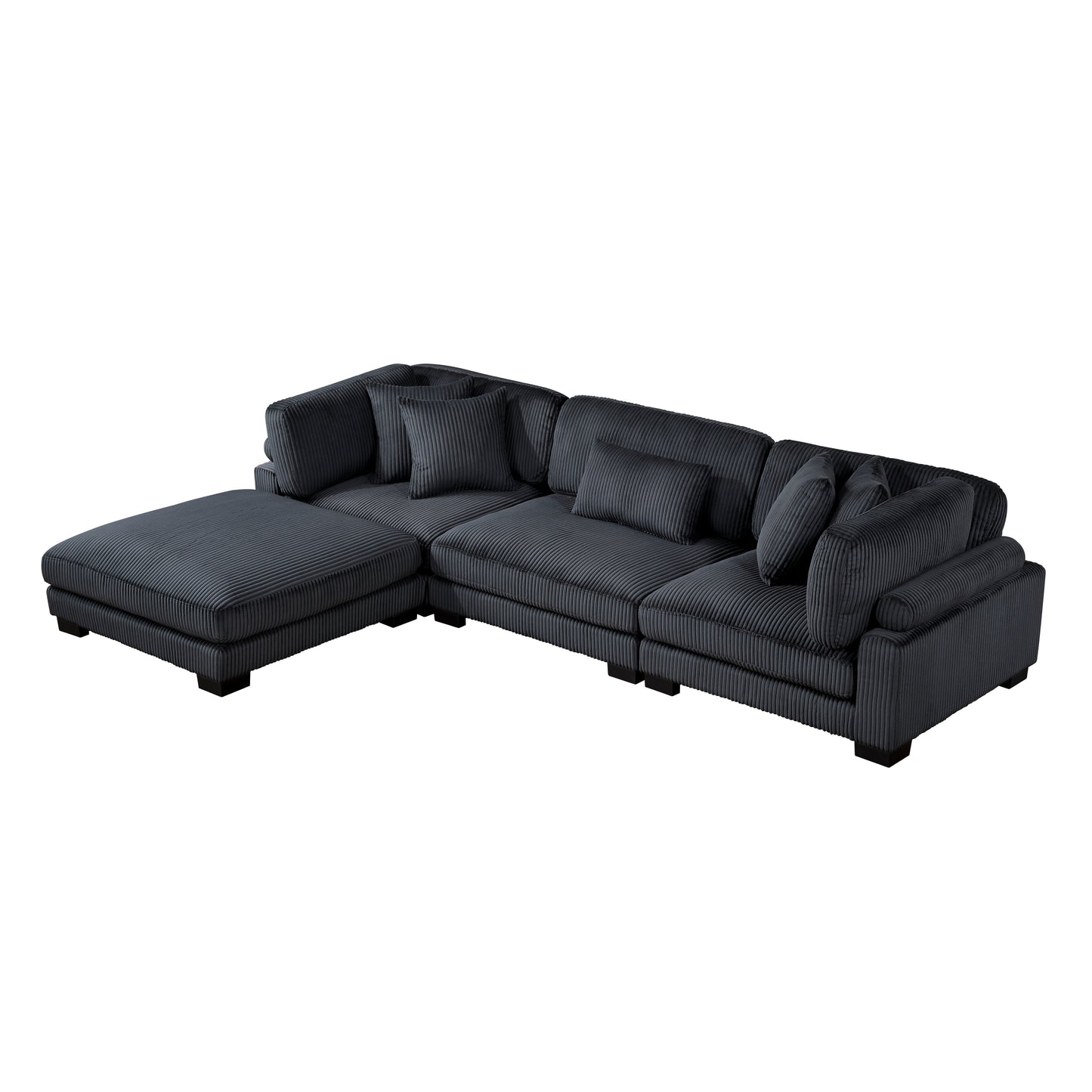 8555BK*4OT - (4)4-Piece Modular Sectional with Ottoman