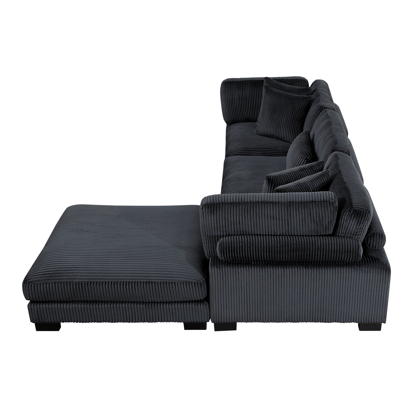 8555BK*4OT - (4)4-Piece Modular Sectional with Ottoman