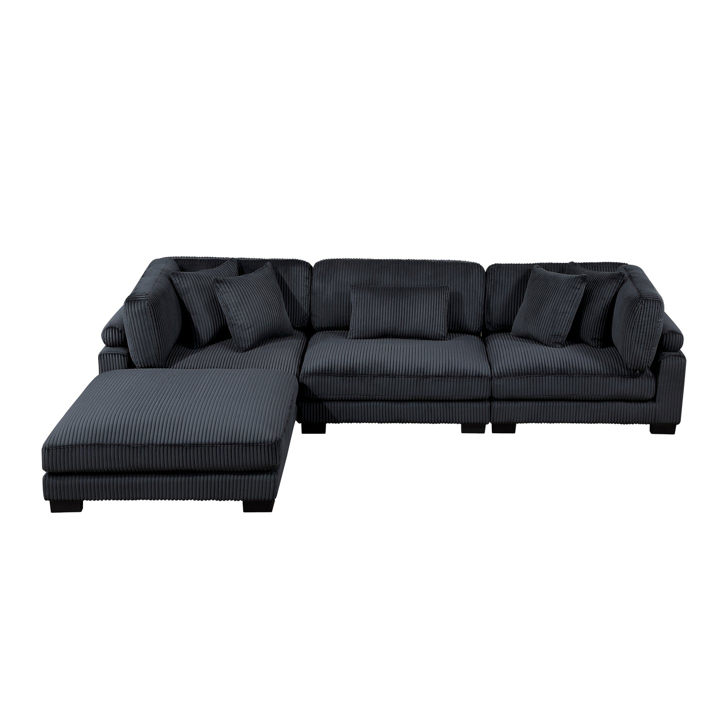 8555BK*4OT - (4)4-Piece Modular Sectional with Ottoman