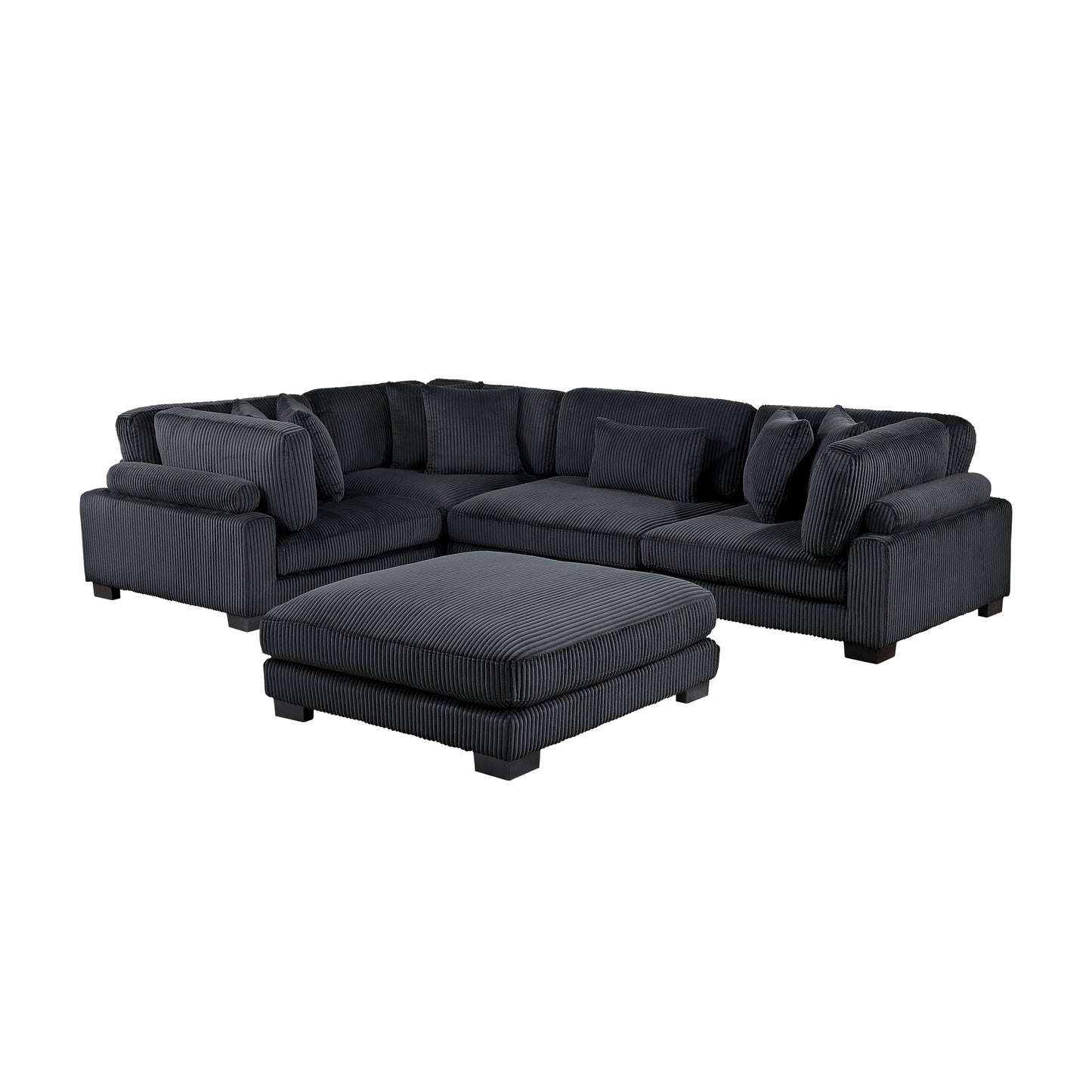 8555BK*3CRACOT - (5)5-Piece Modular Sectional with Ottoman