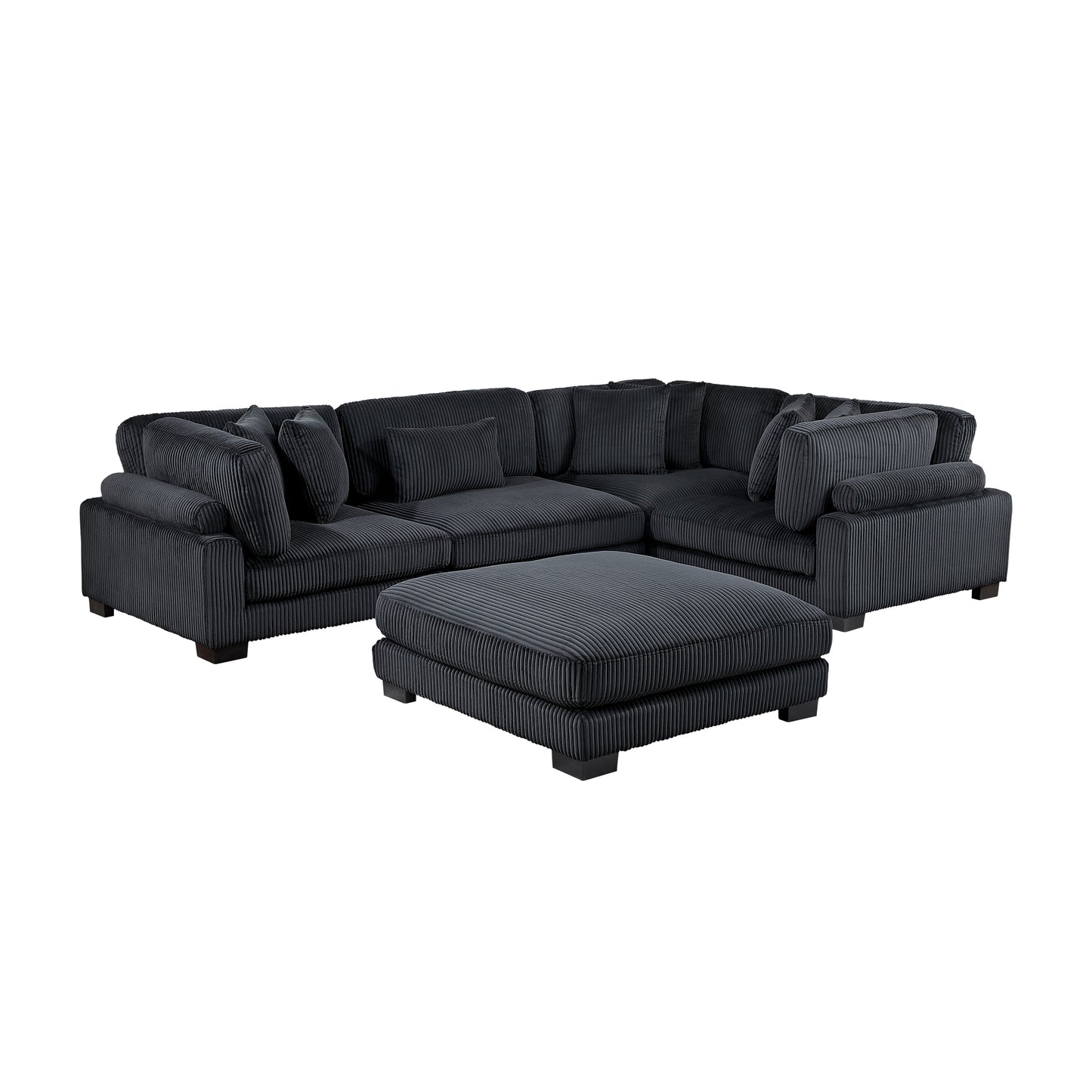 8555BK*3CRACOT - (5)5-Piece Modular Sectional with Ottoman